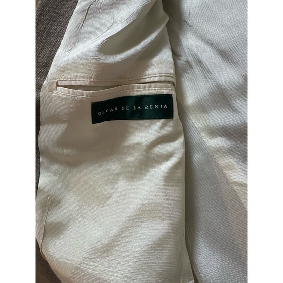 Oscar De La Renta Wool Blazer Mens Size 44S Two Button Suit Jacket Brown - Picture 3 of 7